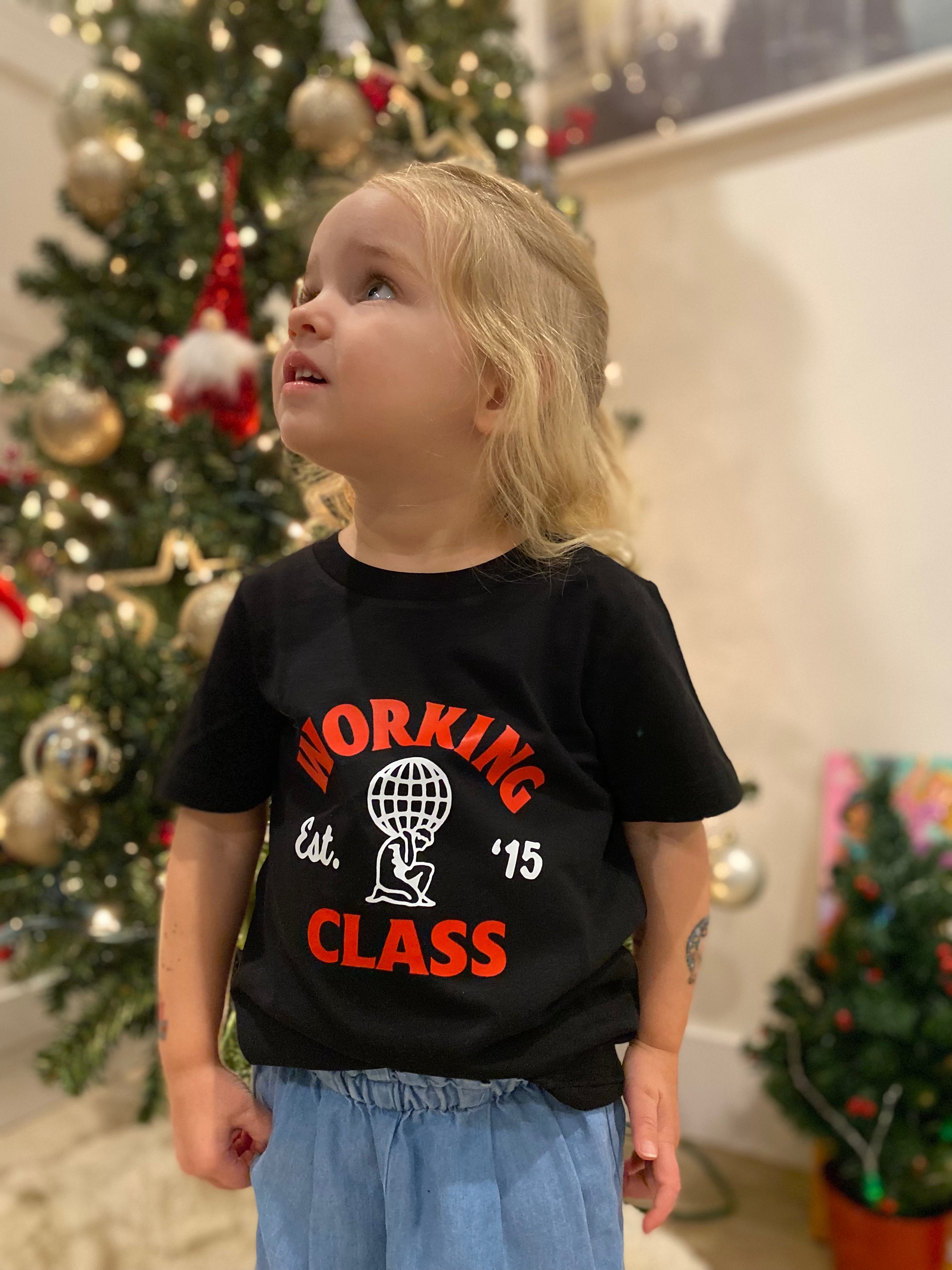 Working Class Atlas Kids Tee - Black/White/red