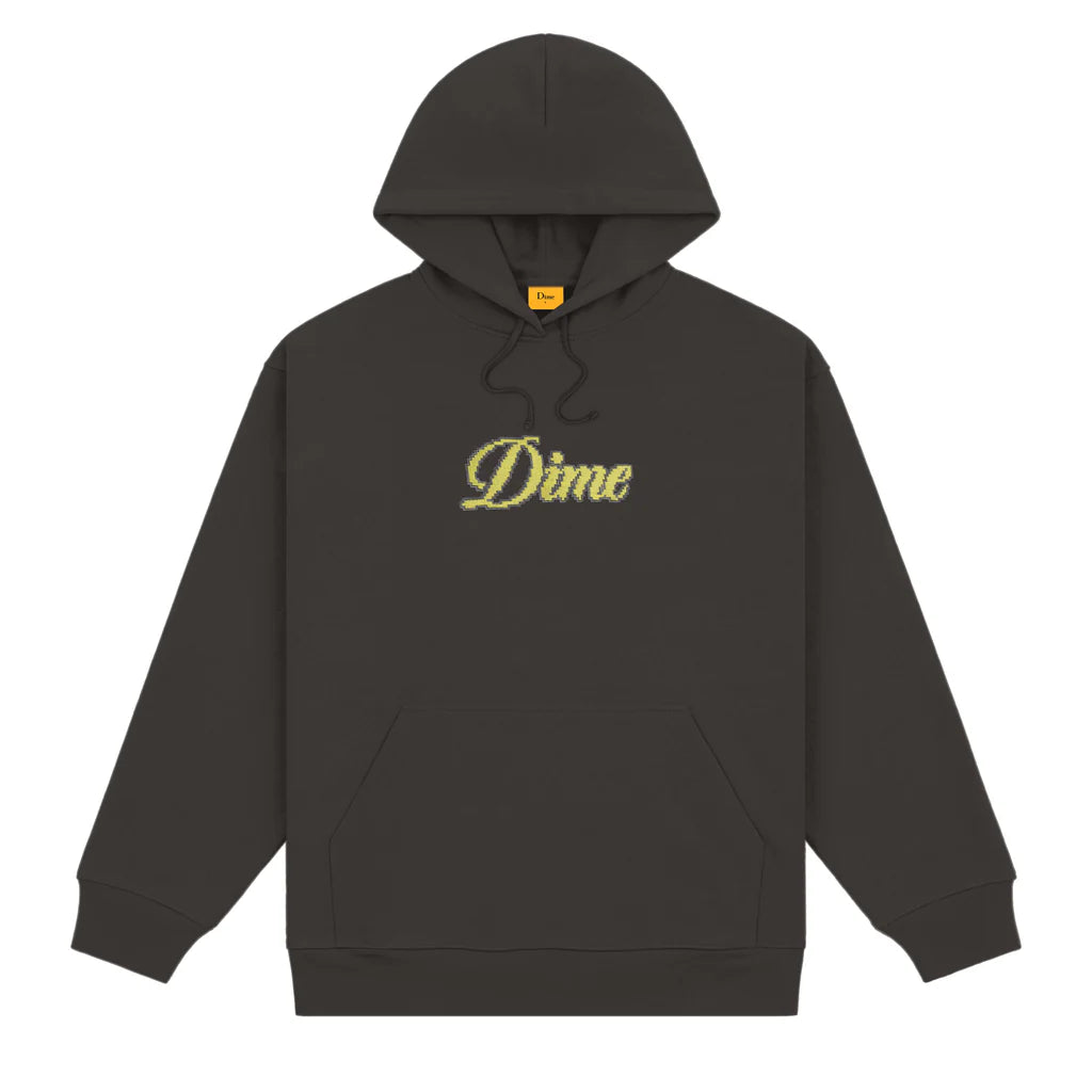 Dime Pixel Cursive Hoodie - Vintage Black