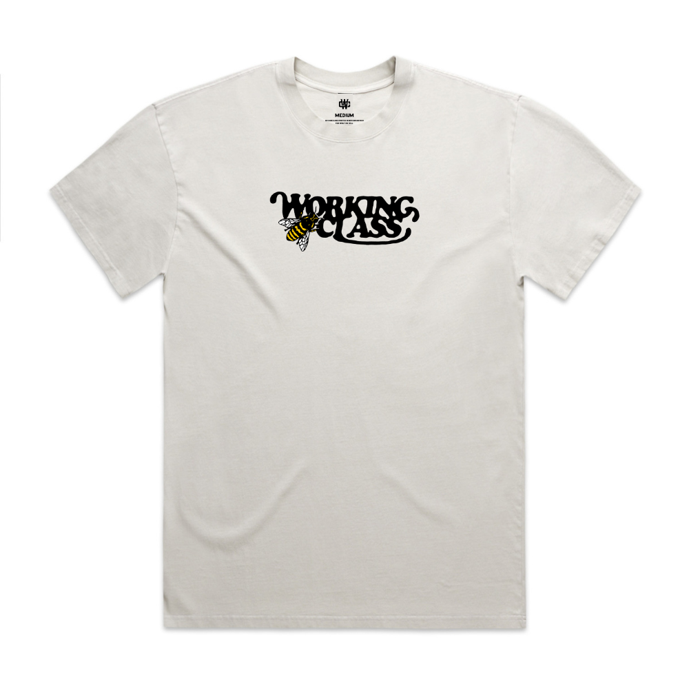 Working Class Inky Bee Tee - Faded Bone/Black/Yellow