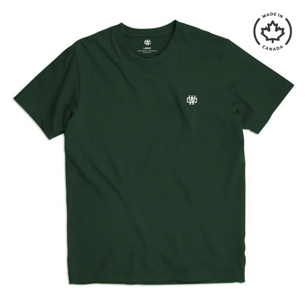 Working Class Monogram Embroidery tee - Pine/White Gold