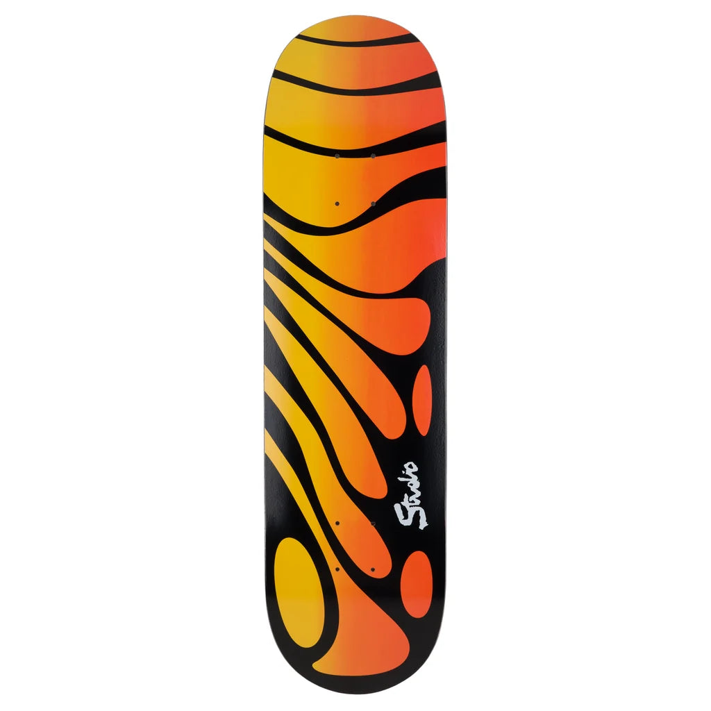 Studio Organic Plus Black/Orange Fade Skateboard Deck - 8.5"