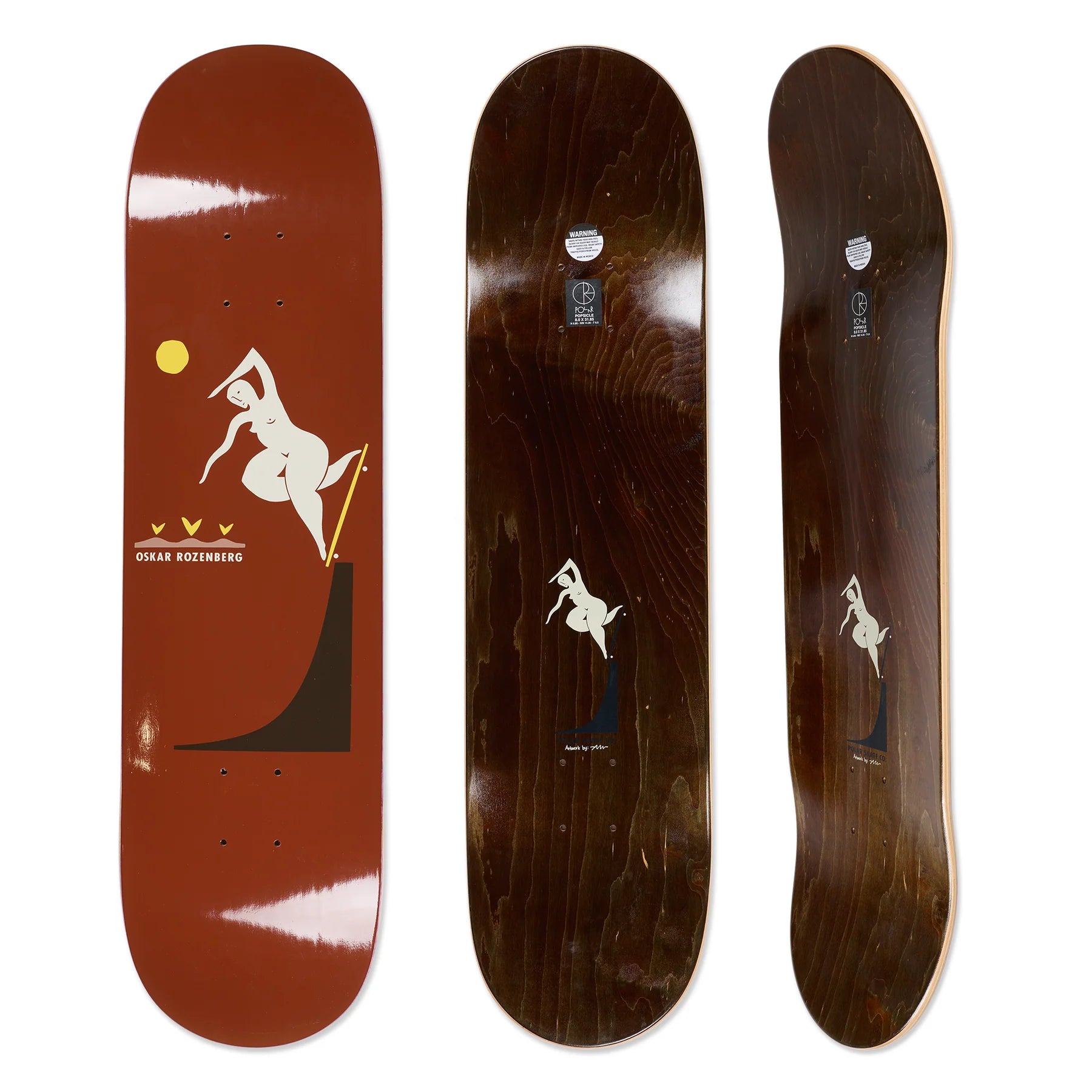 Polar Skate Co. Oskar Rozenberg - Bs Noseblunt (Burnt Red) 8.25"