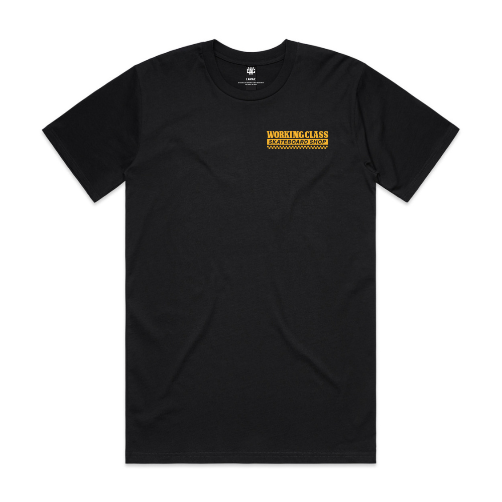 Working Class Skate Reaper Tee - Black/Yellow (SSD 26')
