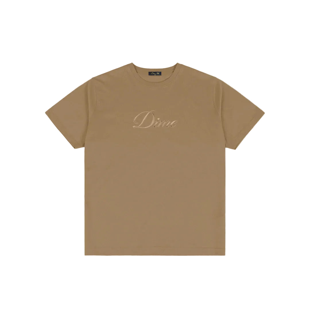 Beige t-shirt with 'Dior' logo on a white background