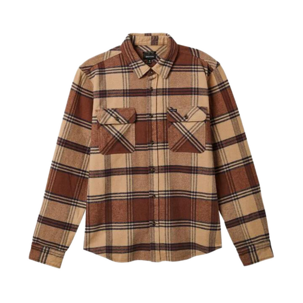 Brixton Bowery Heavy Weight L/S  Flannel - Sand/Bison