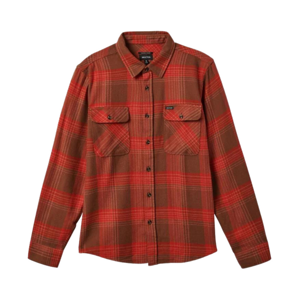 Brixton Bowery L/S  Flannel - Barn Red/Bison