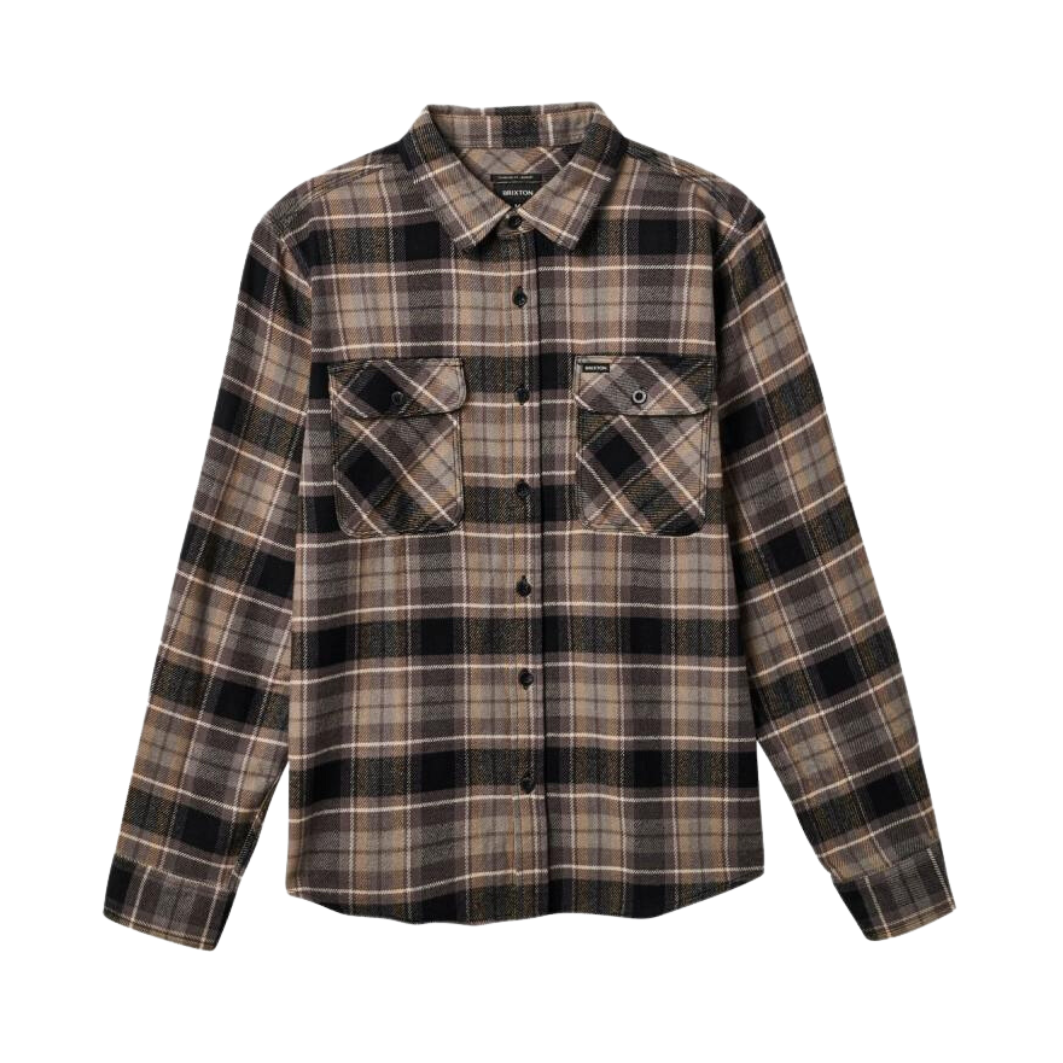 Brixton Bowery L/S Flannel - Black/Charcoal/Oatmeal