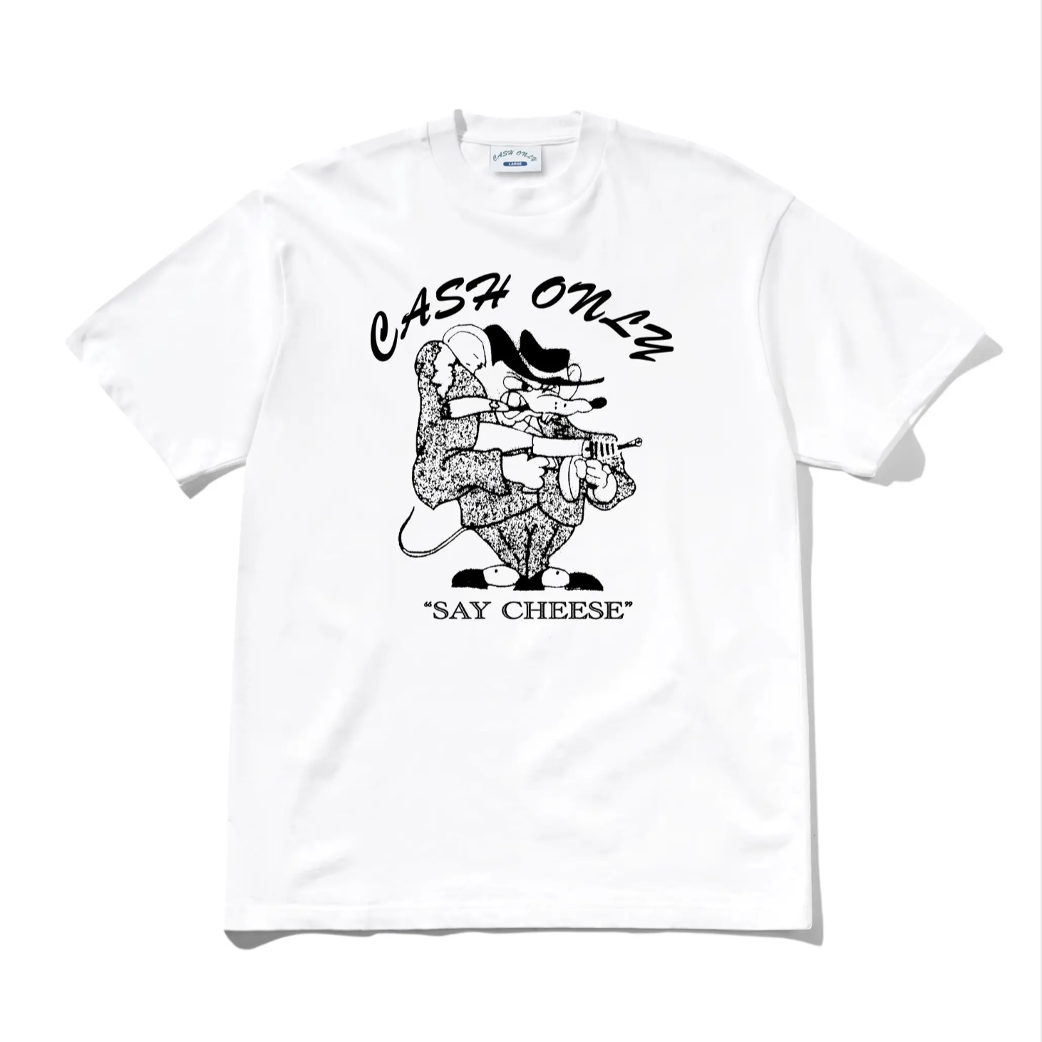 Cash Only Mobster Tee - White