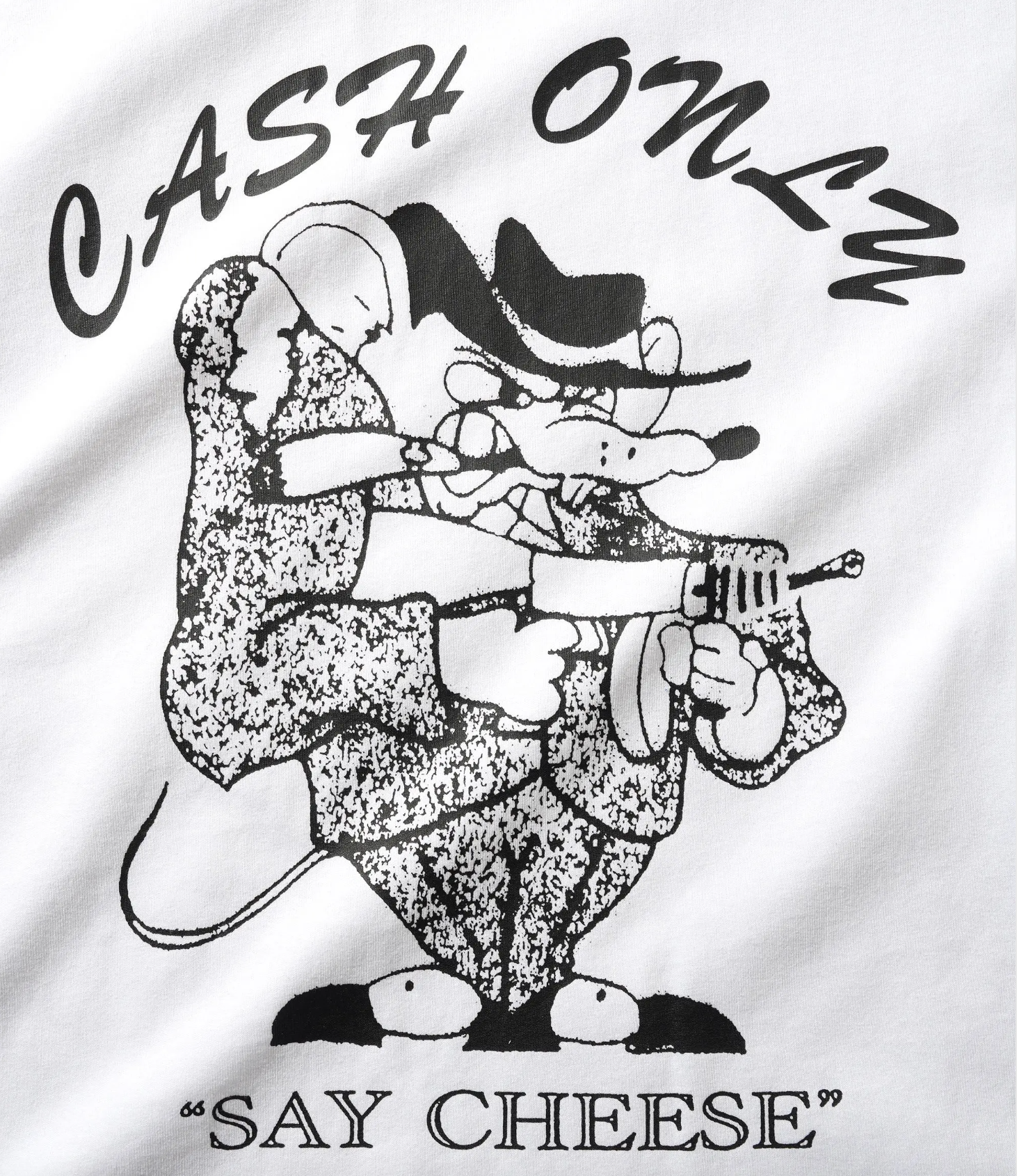 Cash Only Mobster Tee - White