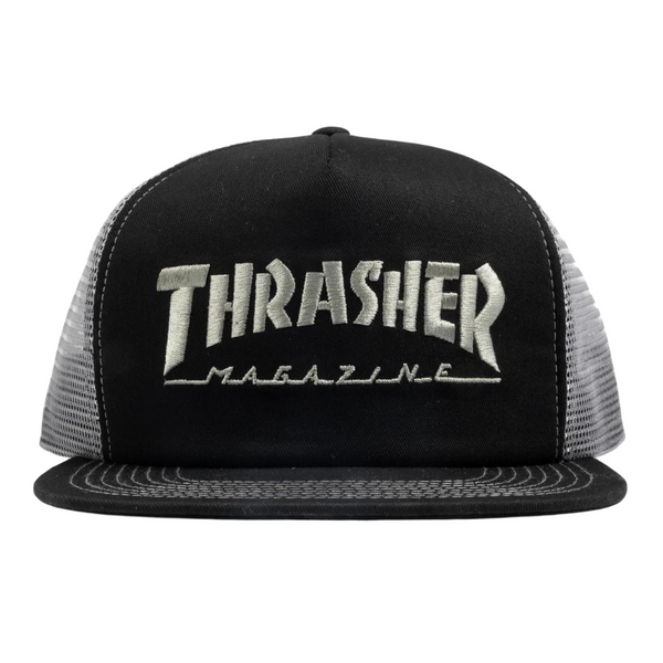 Thrasher Embroidered Logo Mesh Cap - Grey/Black