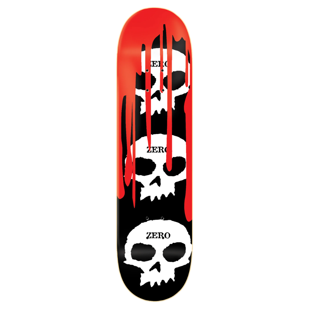 Zero - 3 Skull Blood Black Deck - 8.25"