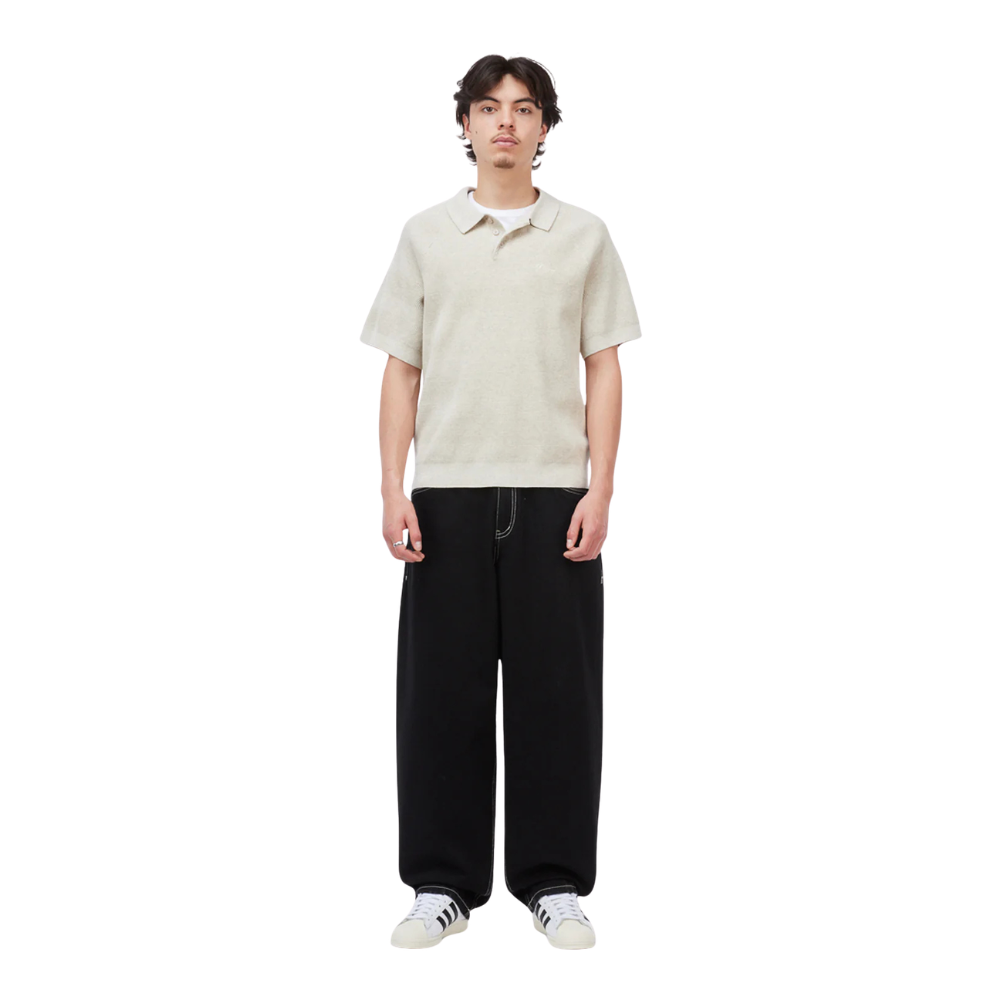 Dime Cable Knit Polo - Oatmeal