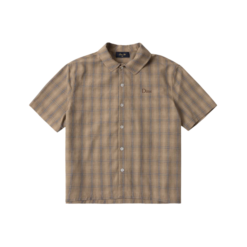 Dime Plaid Button up Shirt - Brown
