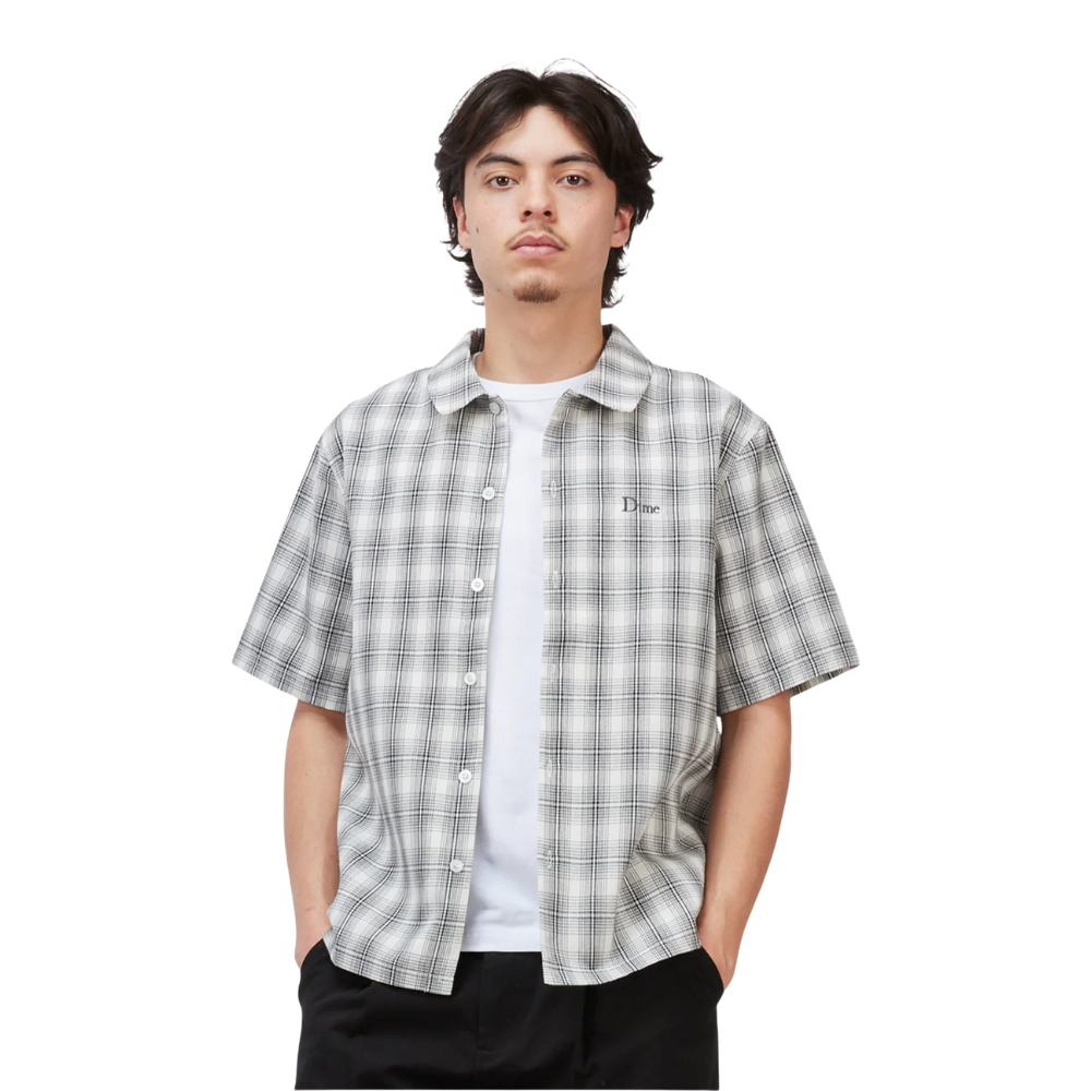 Dime Plaid Button up Shirt - Grey