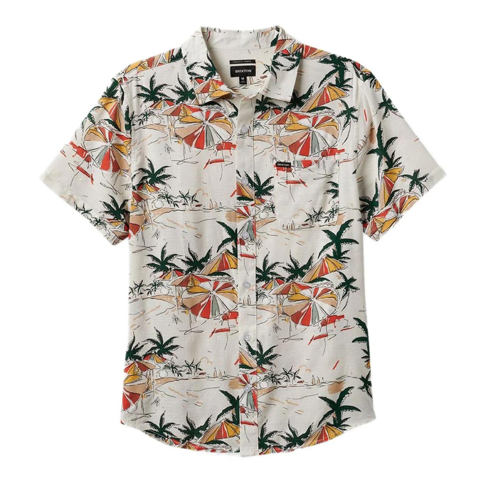 Brixton Charter Slub S/S Woven - Off White Umbrella Scene