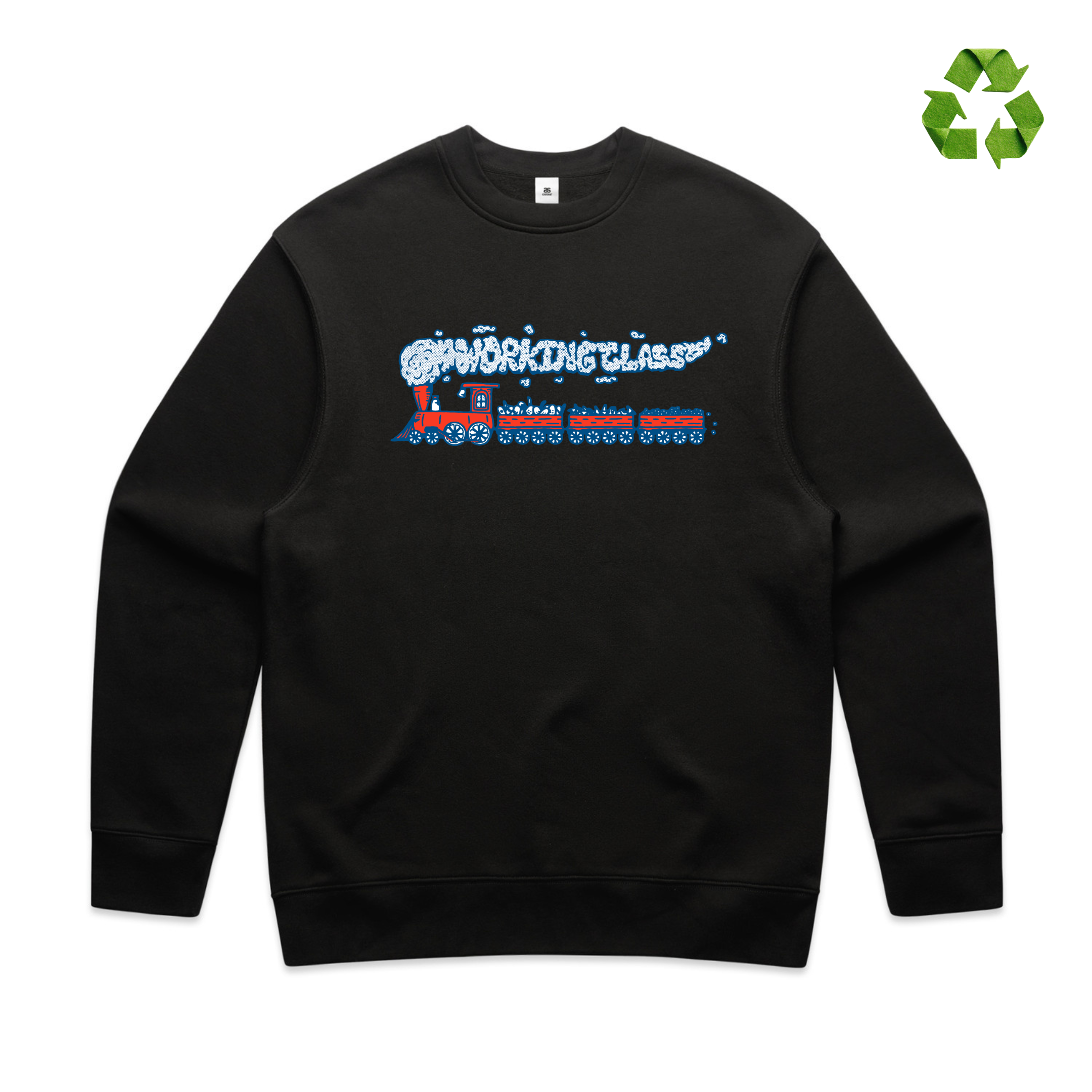 Working Class Skate Train Crew - Black