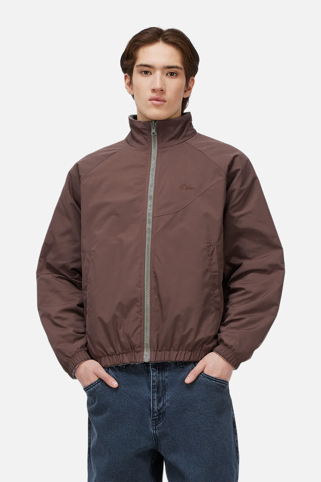 Dime Reversible Chilling Fleece - Smoke/Brown