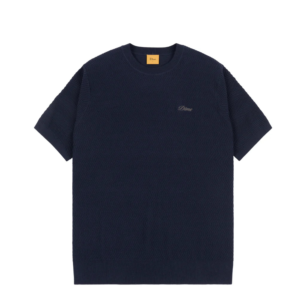 Dime Wave Knit SS Knit - Dark Indigo
