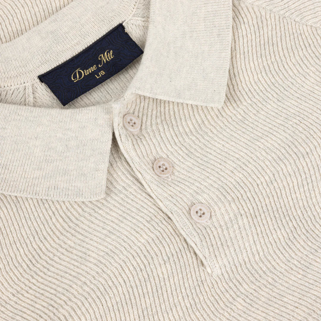 Dime Cable Knit Polo - Oatmeal