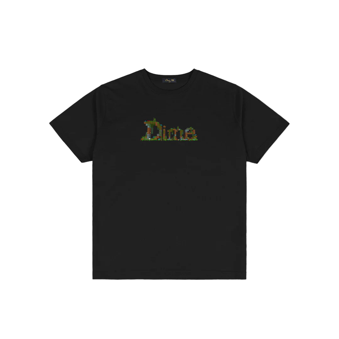 Black t-shirt with 'Dime' logo on a white background