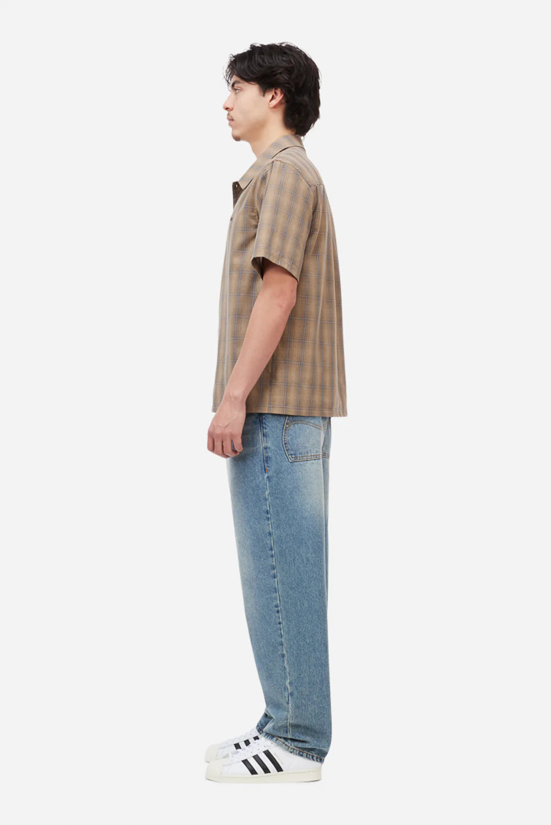 Dime Plaid Button up Shirt - Brown