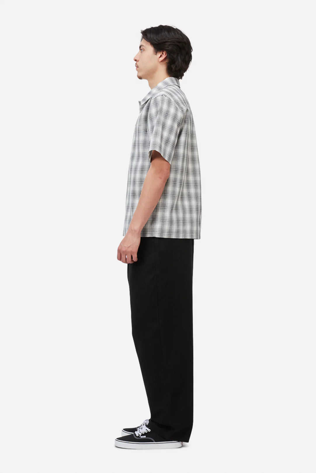 Dime Plaid Button up Shirt - Grey