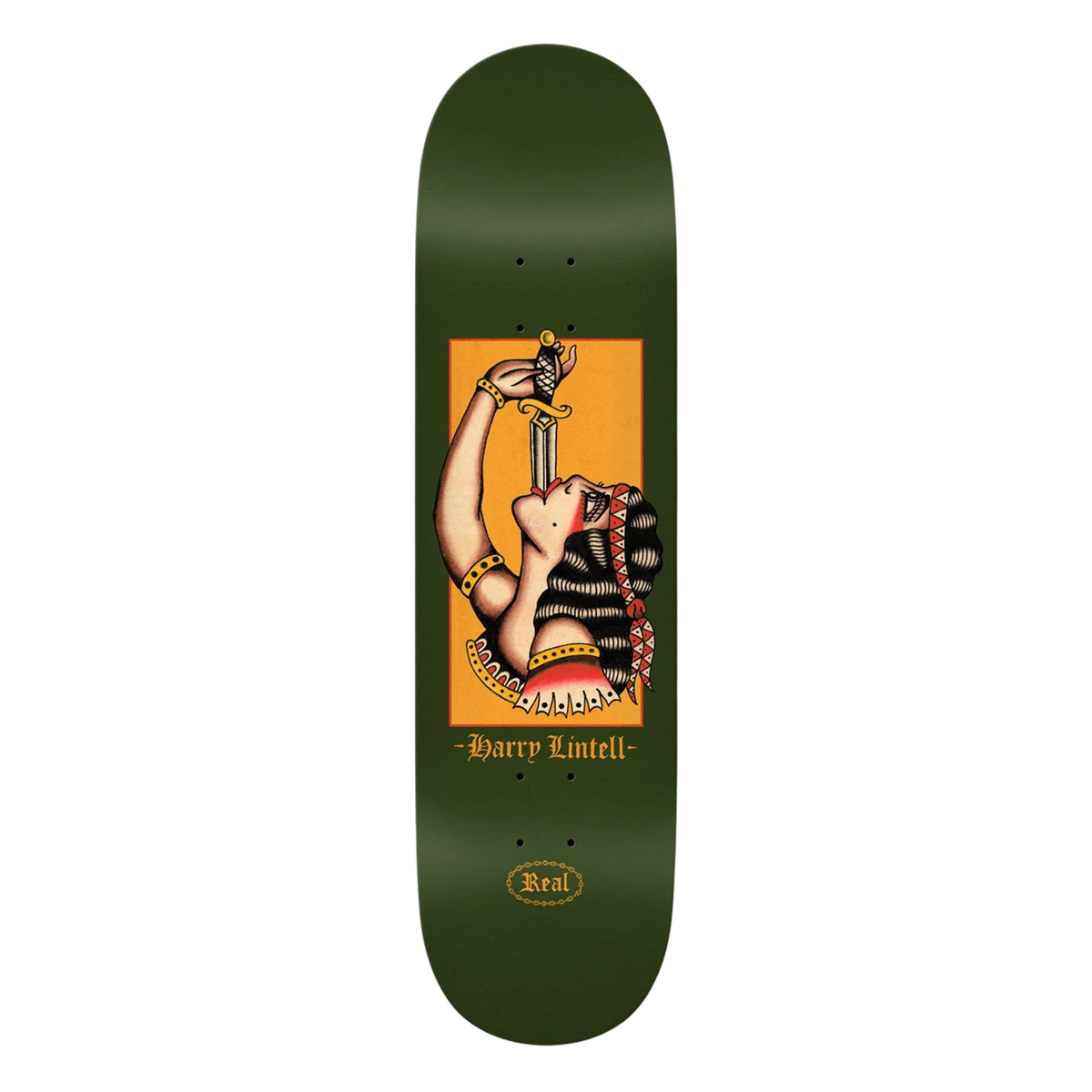 Real HARRY SWORD SWALLOWER TRUE FIT skateboard deck - 8.38"