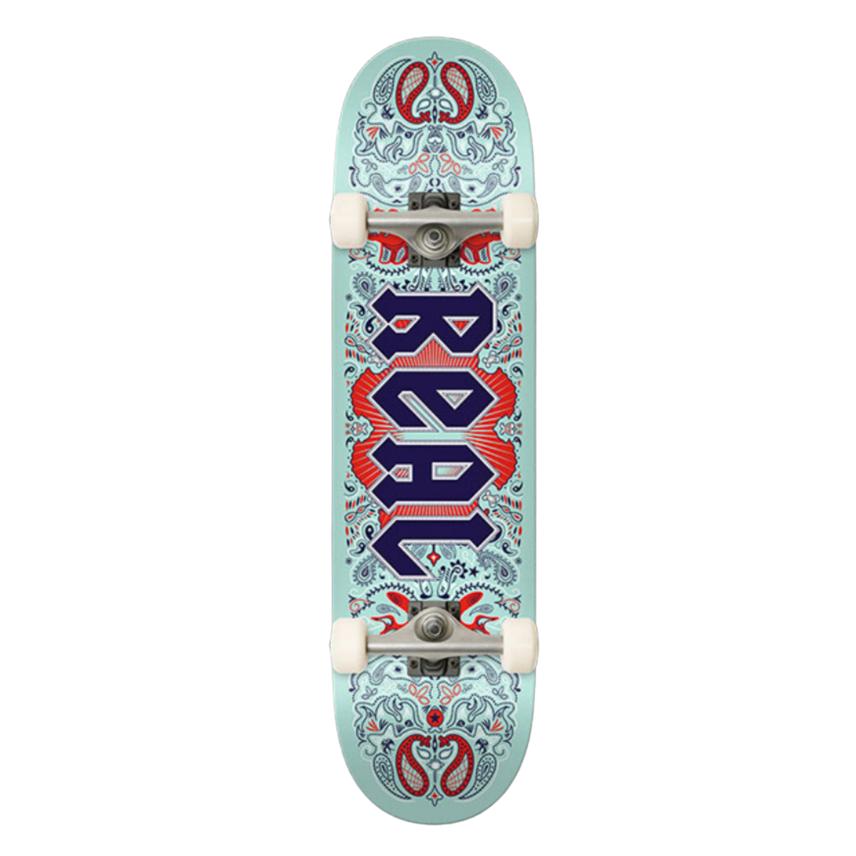 Real BANDANA TEAL COMPLETE Skateboard - 7.75"