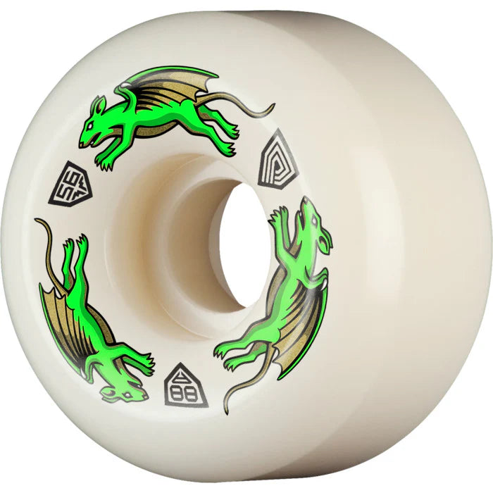 POWELL PERALTA - DRAGON FORMULA NANO RAT WHEELS AV6 88A GREEN (56MM X 36MM)