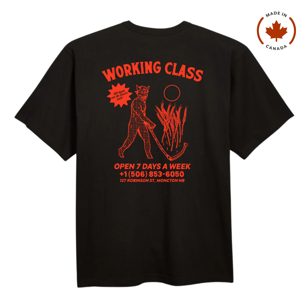 Working Class Made in Canada Wheat Demon Tee - Black/Blood