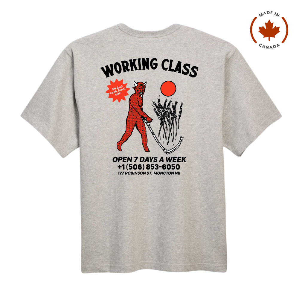 Working Class Made in Canada Wheat Demon Tee - Heather Grey