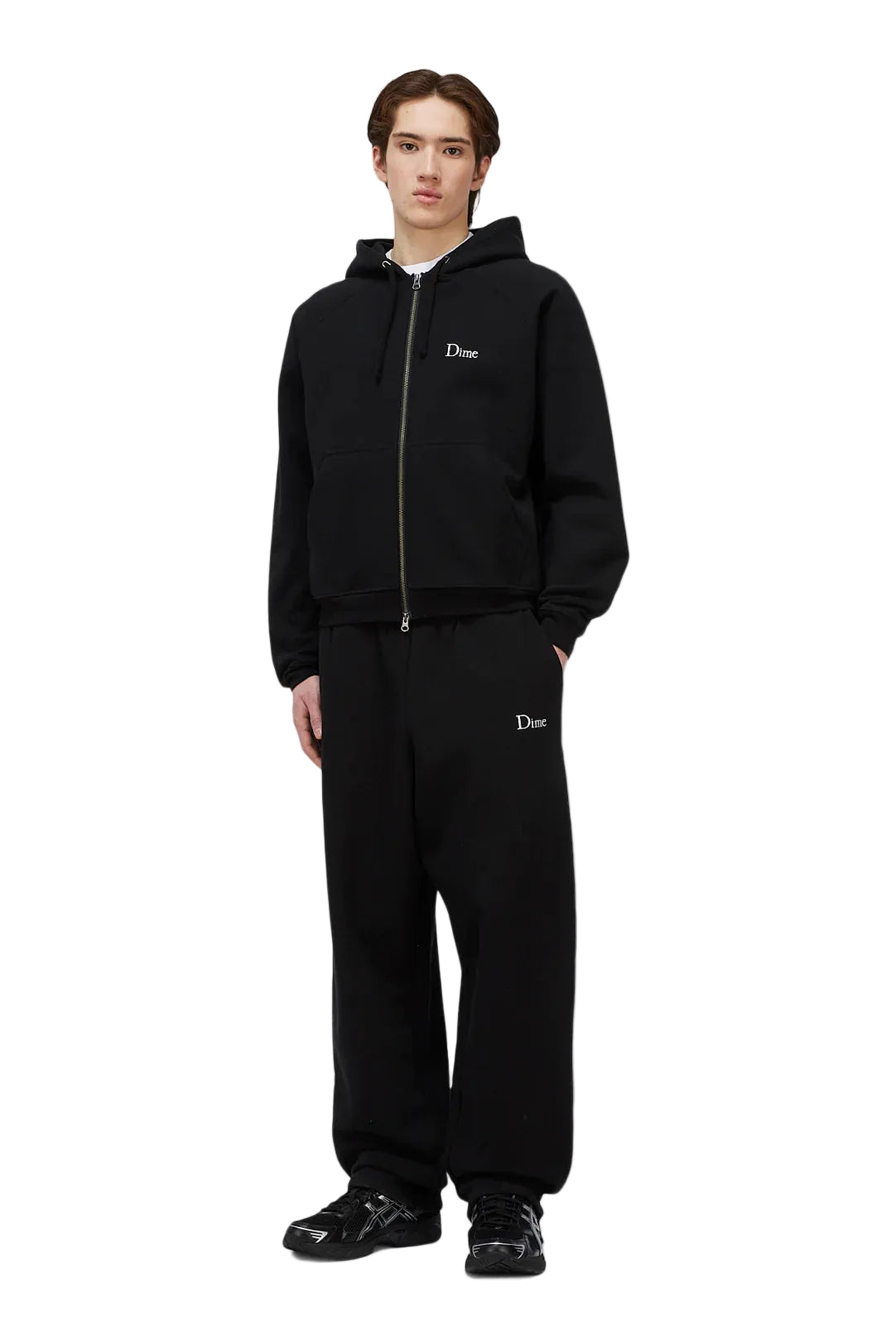 Dime Classic Small Logo Zip Hoodie - Black