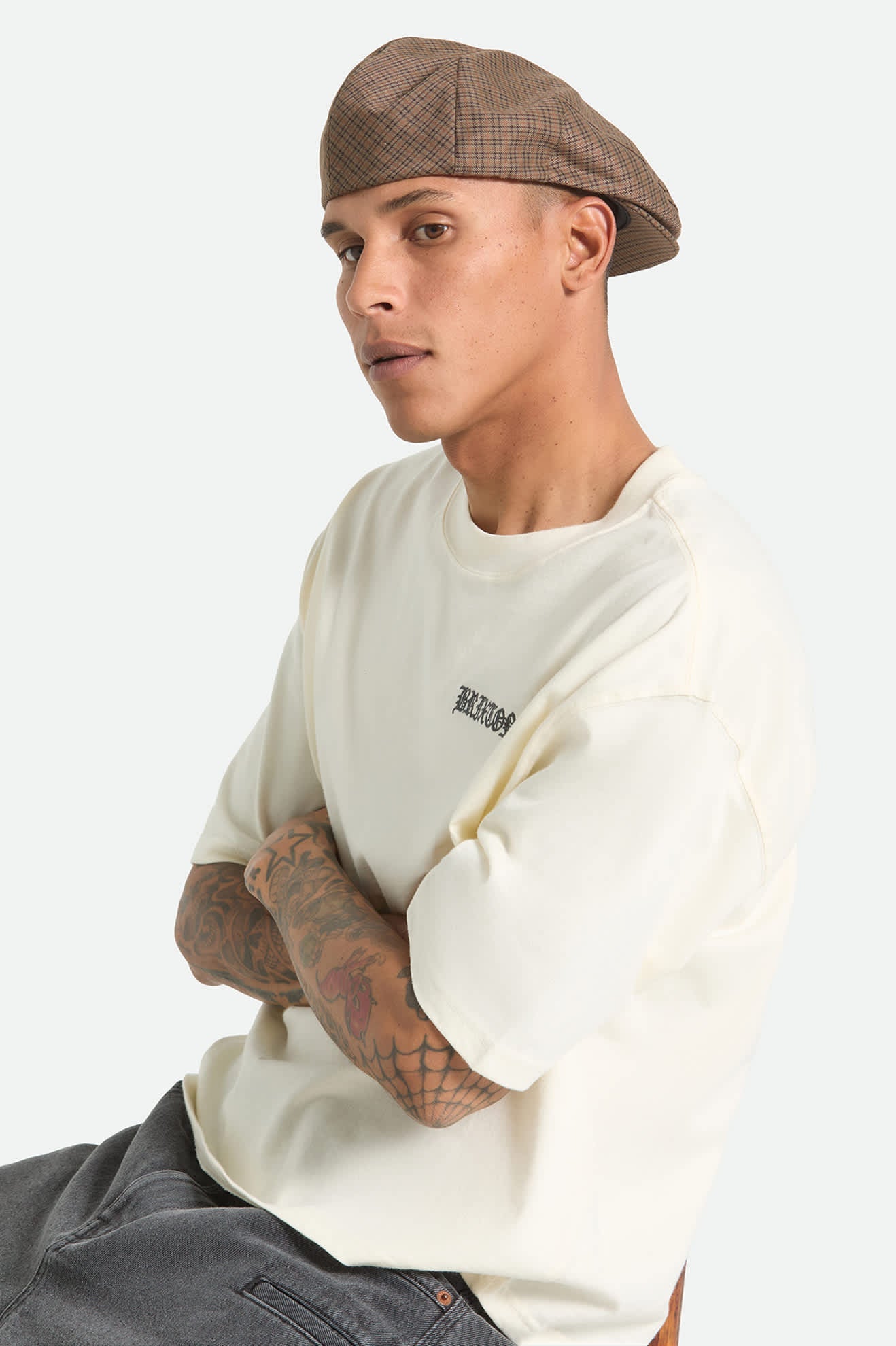 Brixton Hooligan LW Snap Cap - Grey/Brown/Gold