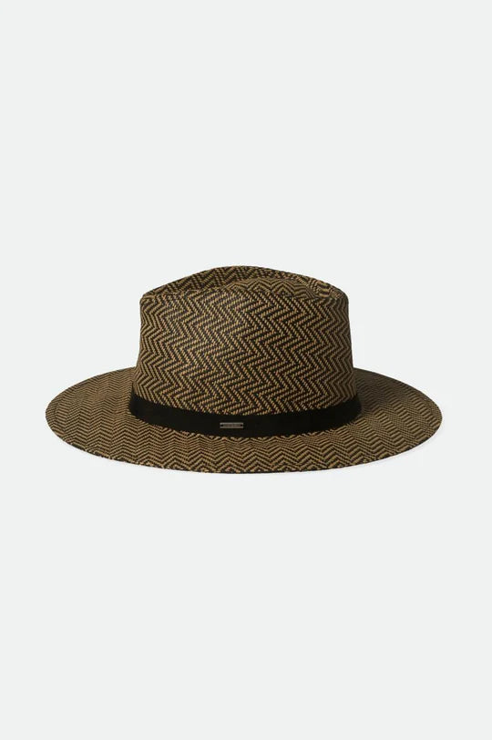 Brixton Carolina Straw Packable Travel - Black/Natural