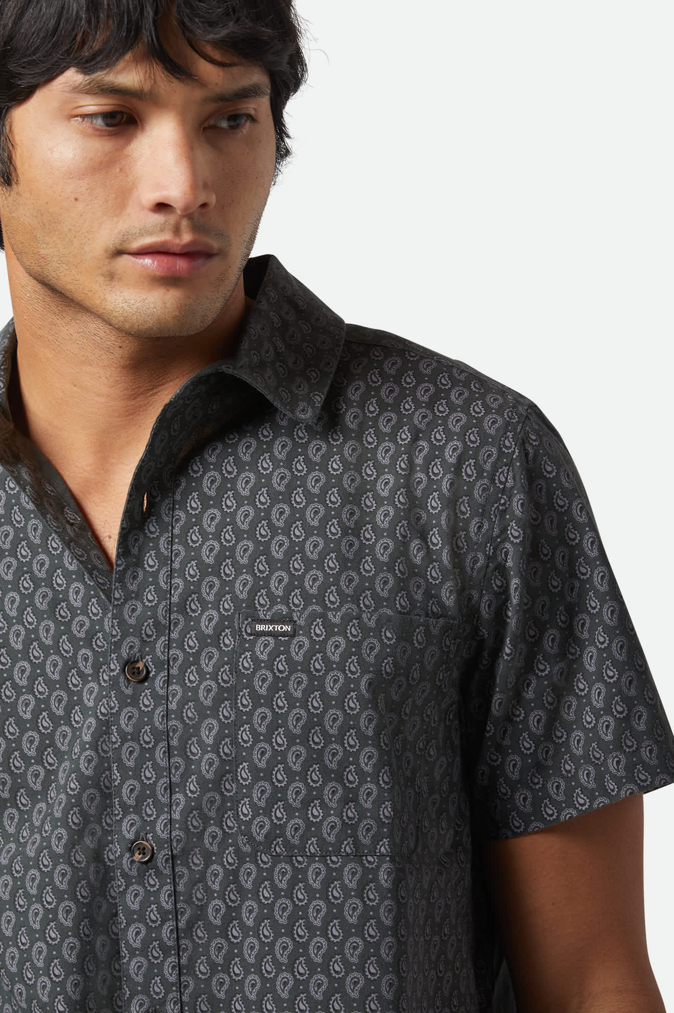 Brixton Charter Print S/S Woven - Washed Black/Paisley