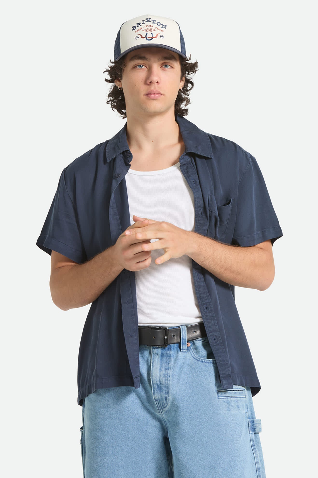 Brixton Cooling Comfort S/S Woven Shirt - Midnight Navy