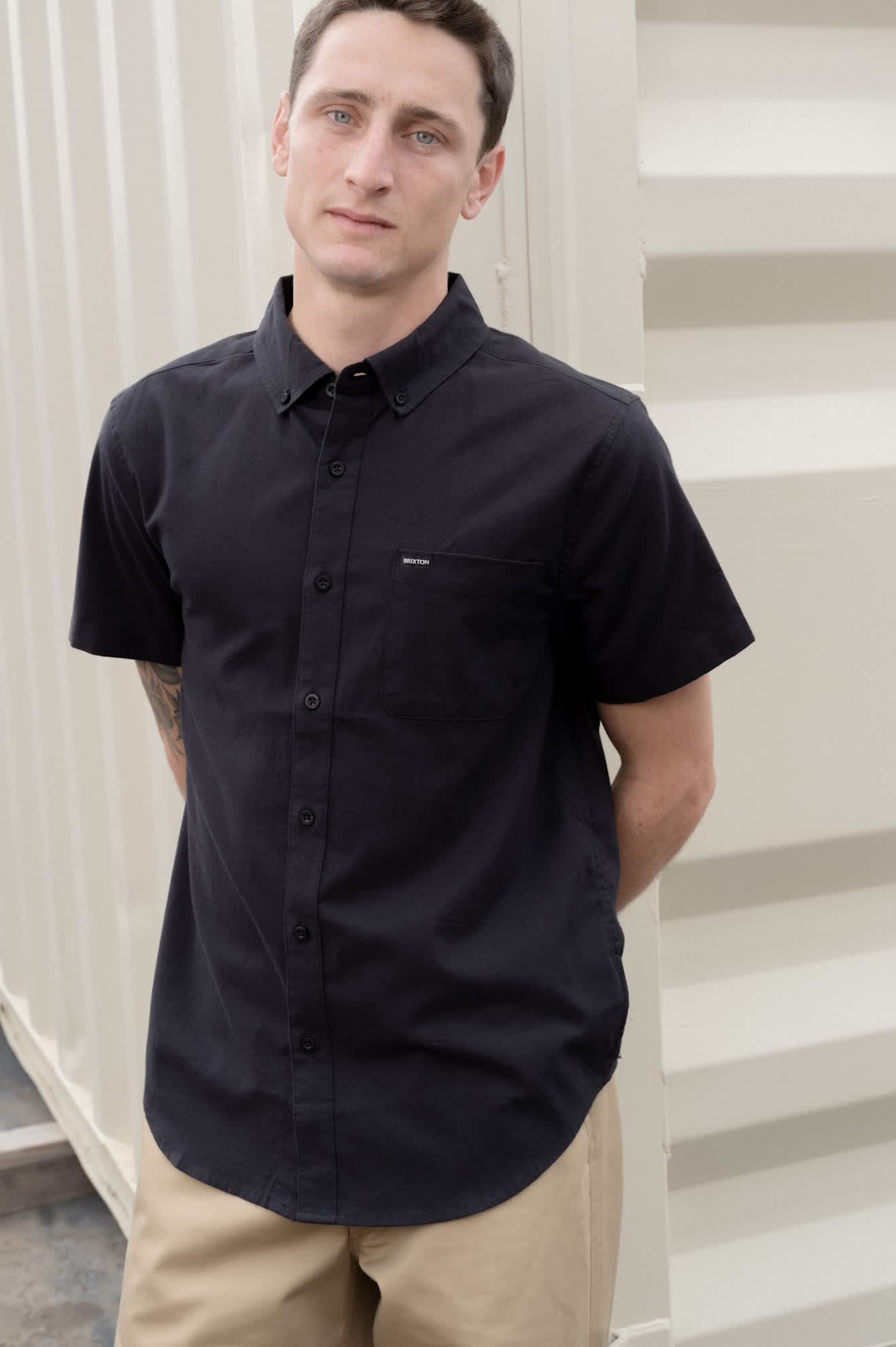 Brixton Sanford Oxford S/S Woven Shirt - Black