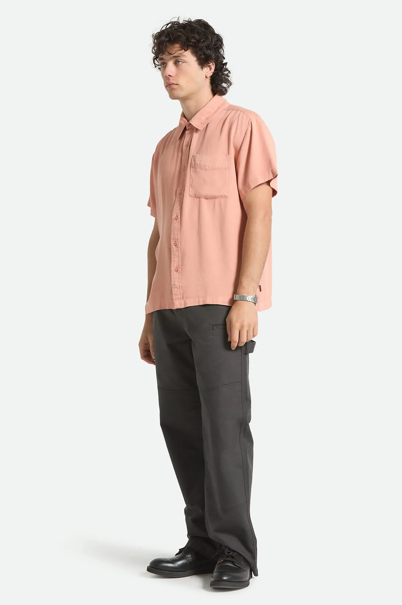 Brixton Cooling Comfort S/S Woven Shirt - Silver Pink