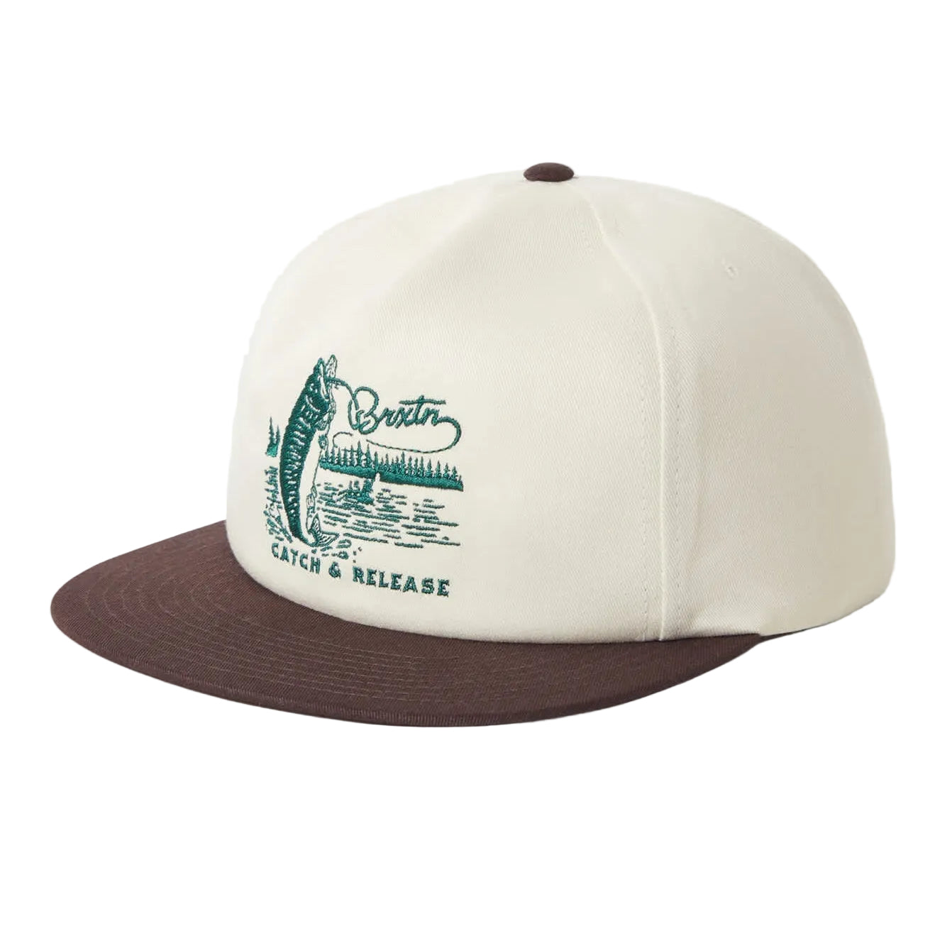 Brixton Catch and Release HP Snapback - Off White/Brown