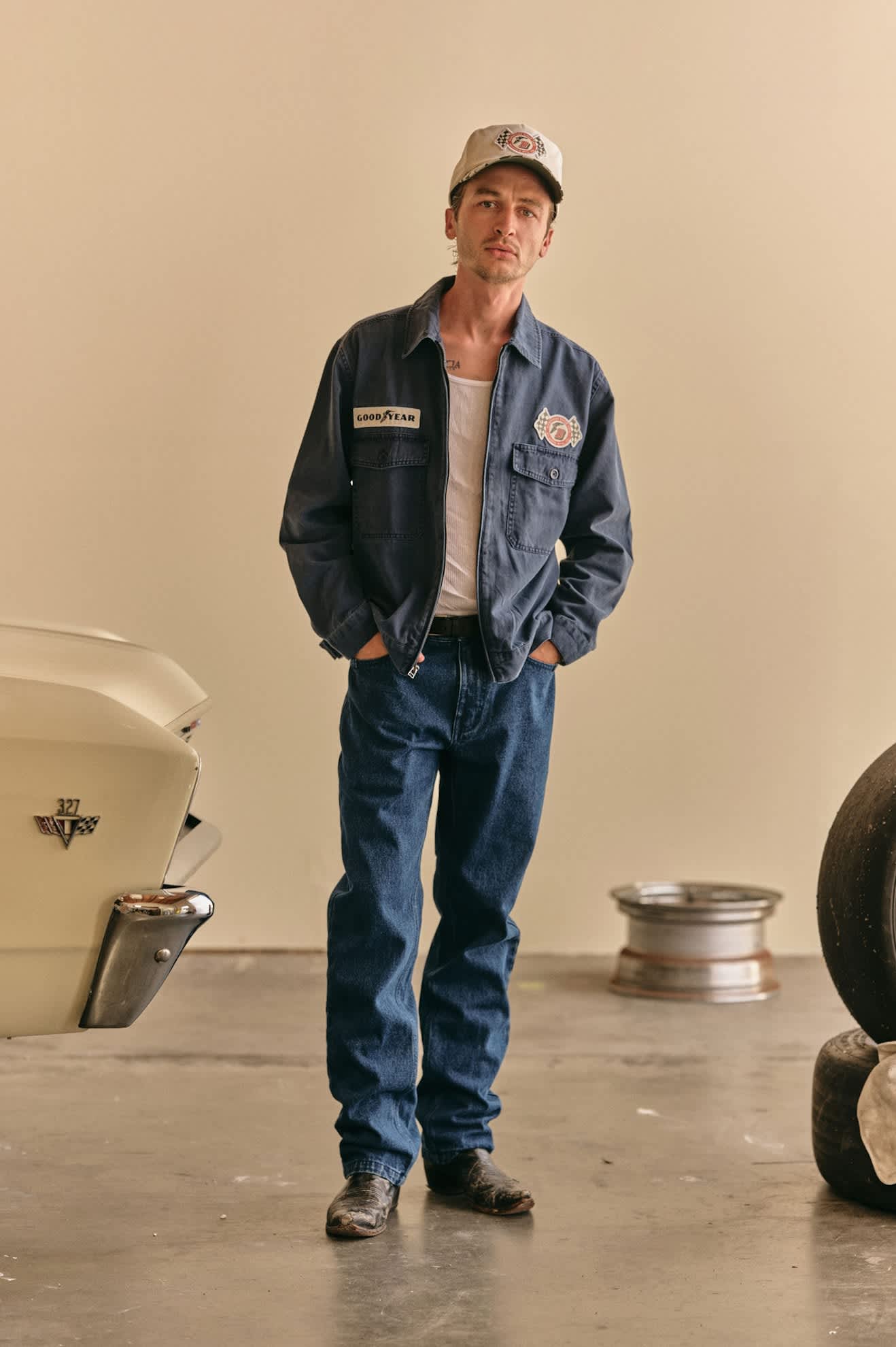 Brixton x GoodYear Trademark LW Jacket - Washed Navy