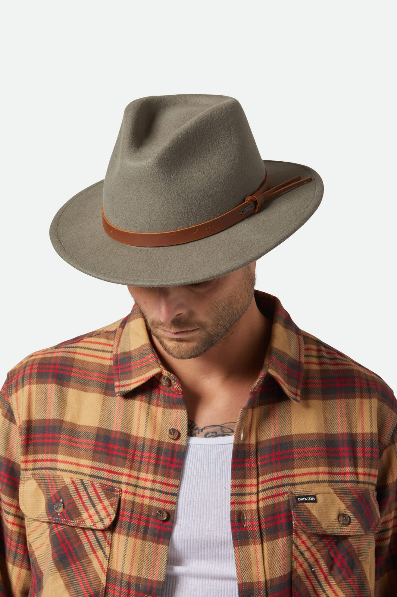 Brixton Messer Traditional Fedora - Brindle