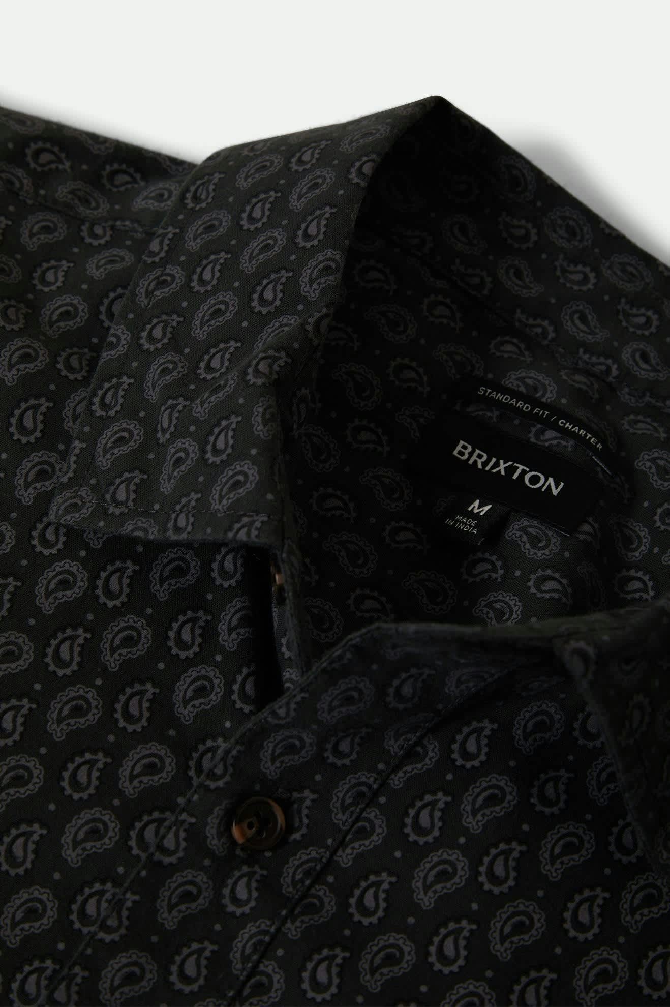 Brixton Charter Print S/S Woven - Washed Black/Paisley