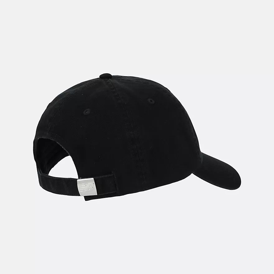 New Balance 6 Panel Patch Logo Strapback Hat - Black