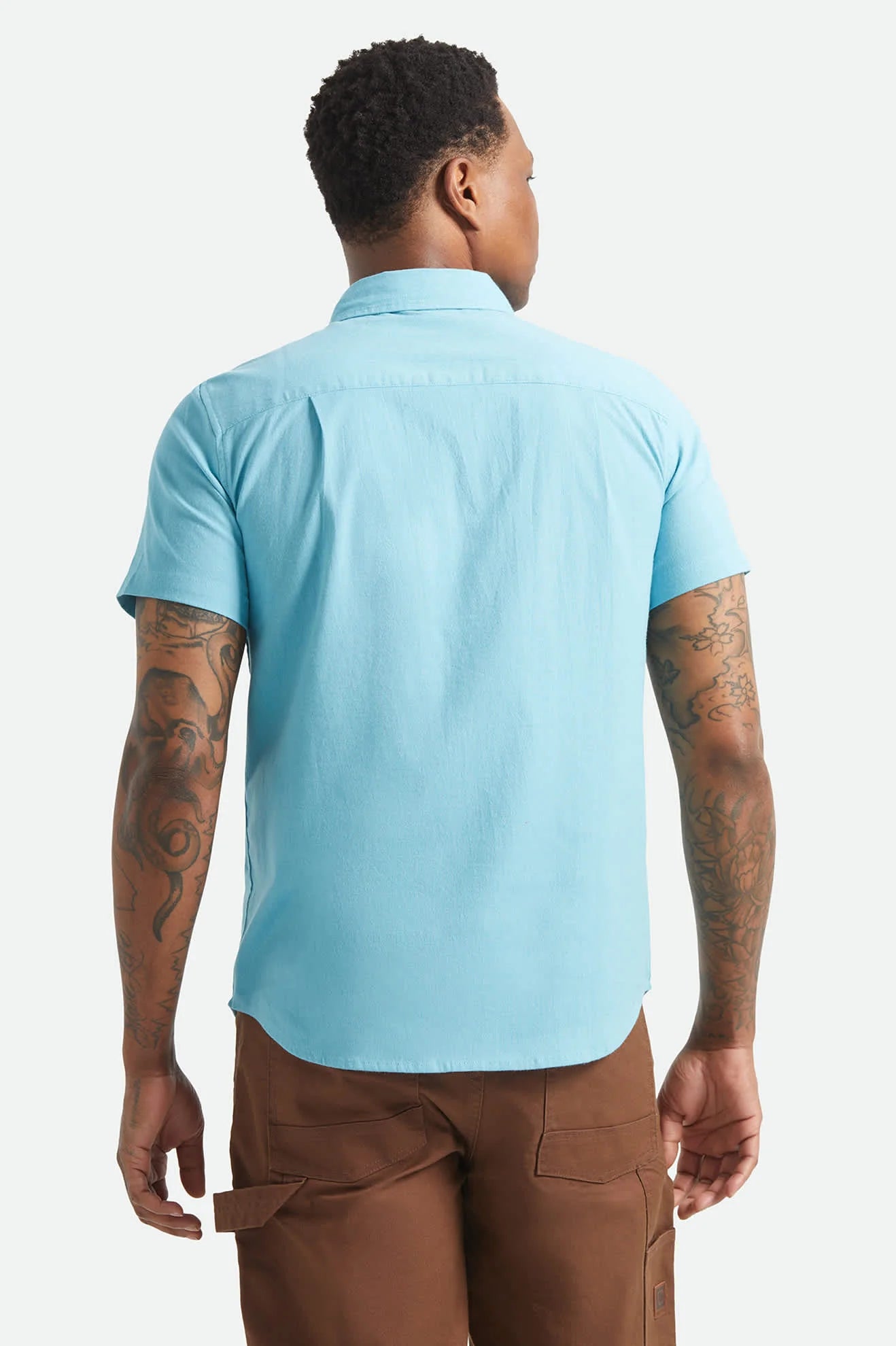 Brixton Sanford Oxford S/S Woven Shirt - Blue Aura
