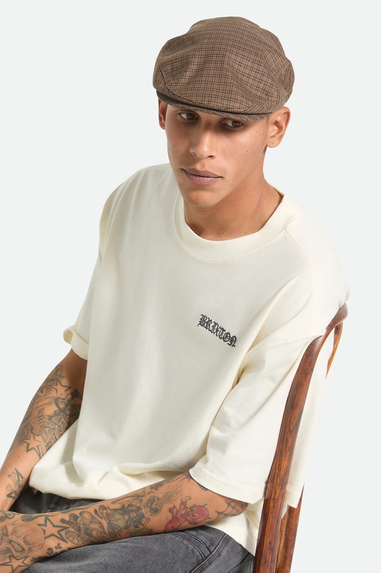 Brixton Hooligan LW Snap Cap - Grey/Brown/Gold