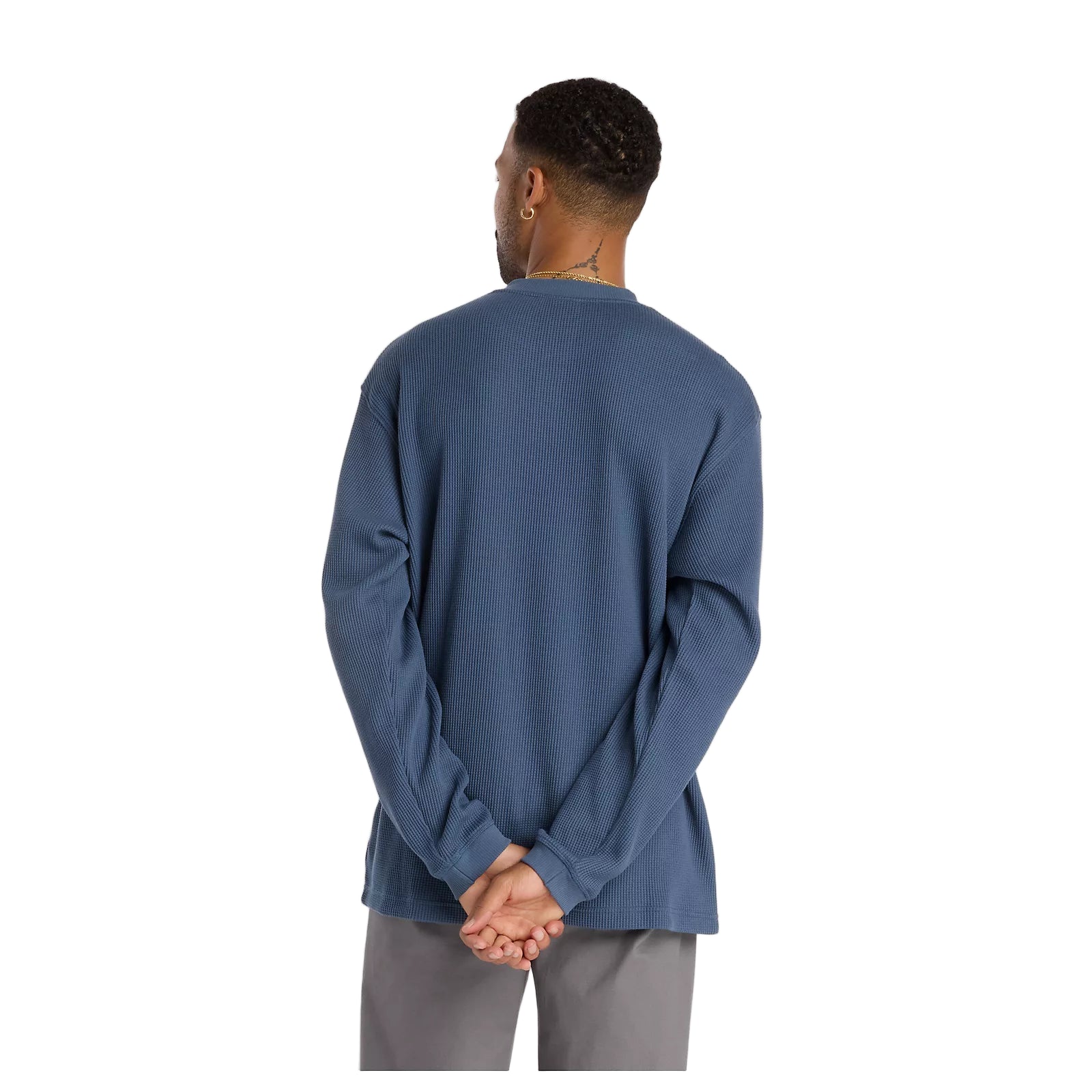 New Balance Numeric Waffle Knit Long Sleeve Henley - Vintage Indigo