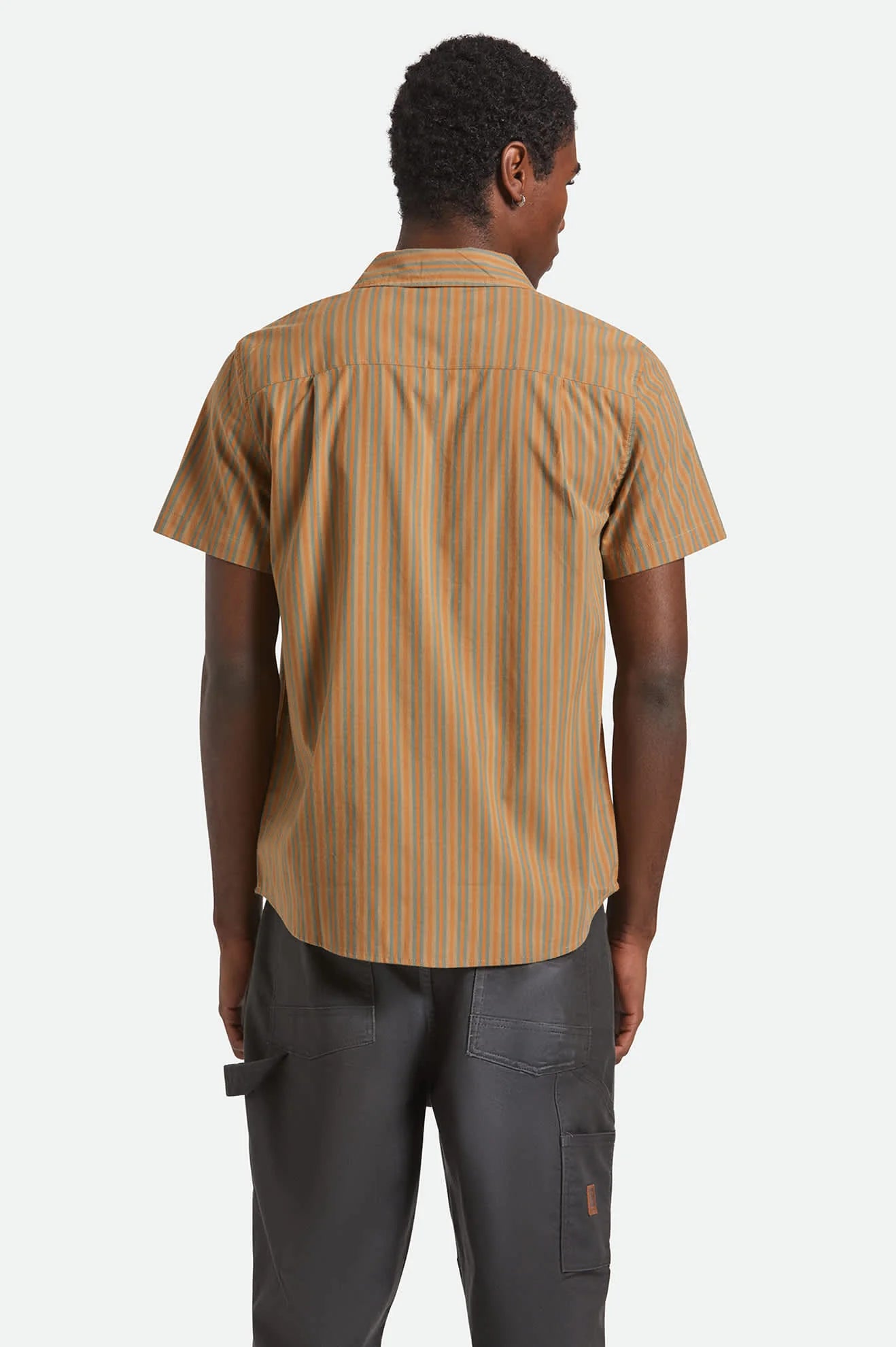 Charter Stripe S/S Woven Shirt - Rustic Caramel/Light Sage