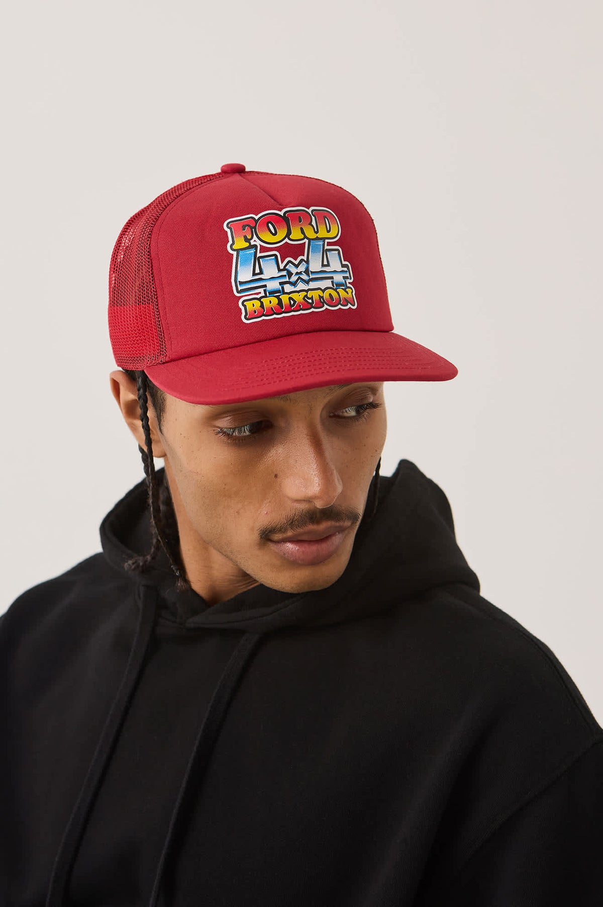 Brixton x Ford 4X4 Chrome Trucker Hat - Rangoon Red