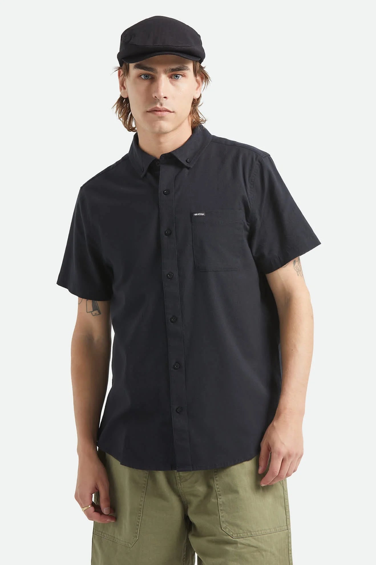 Brixton Sanford Oxford S/S Woven Shirt - Black