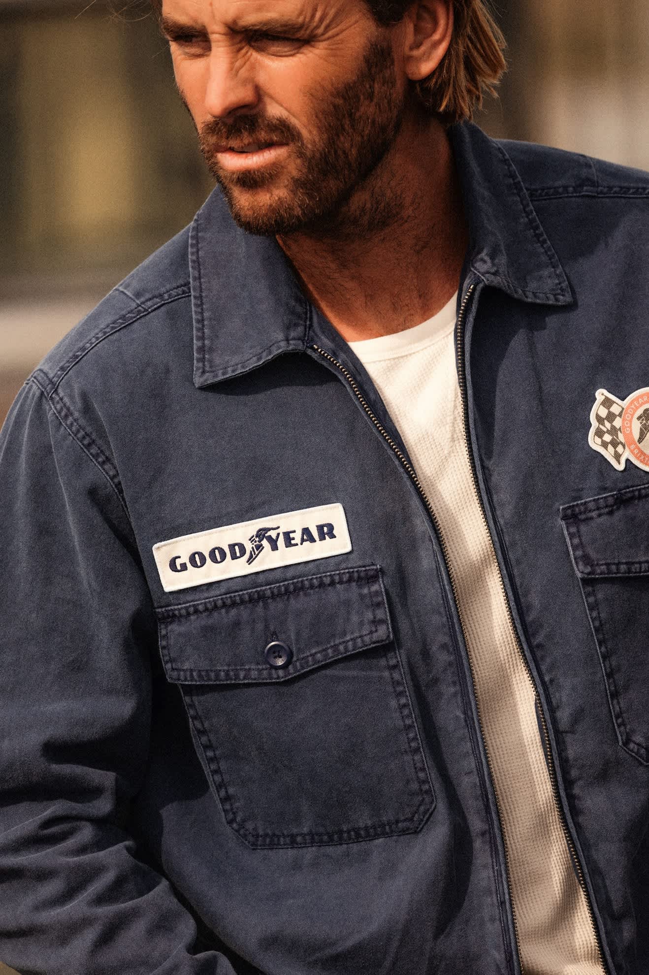 Brixton x GoodYear Trademark LW Jacket - Washed Navy